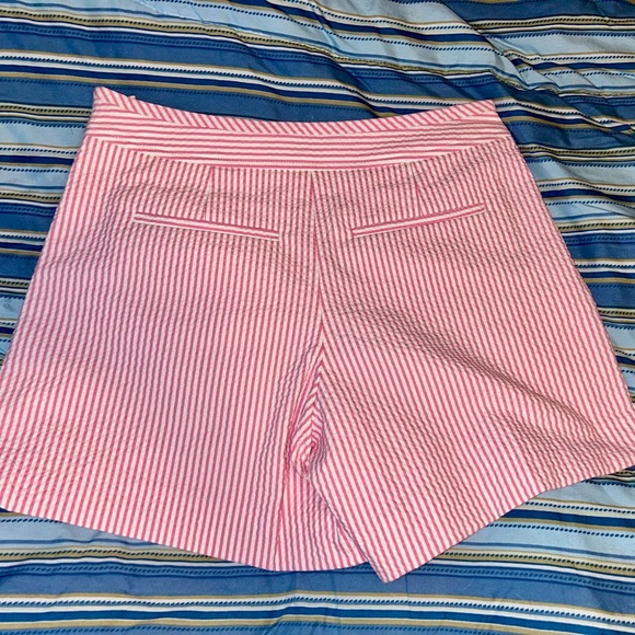 Kate spade 00 pink and white stepped high waisted shorts women’s clothing double - Picture 3 of 6